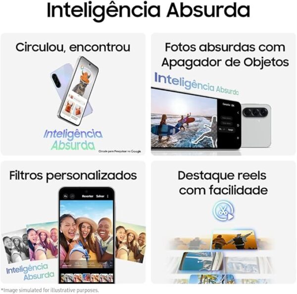 Smartphone Samsung Galaxy A56 5G 256GB, 8GB RAM, Câmera 50MP, IP67, Super AMOLED 6.7", Recursos AI, Preto - Imagem 3
