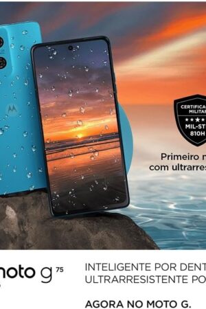 Smartphone Motorola Moto g75 5G - 256GB 16GB (8GB RAM+8GB Ram Boost) e 50MP Sony Lytia 600 Camera Moto AI Ultrarresistencia militar - Preto