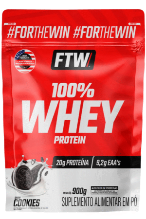 Whey Protein 100% Concentrado Refil 900g Sabor Cookies - FTW